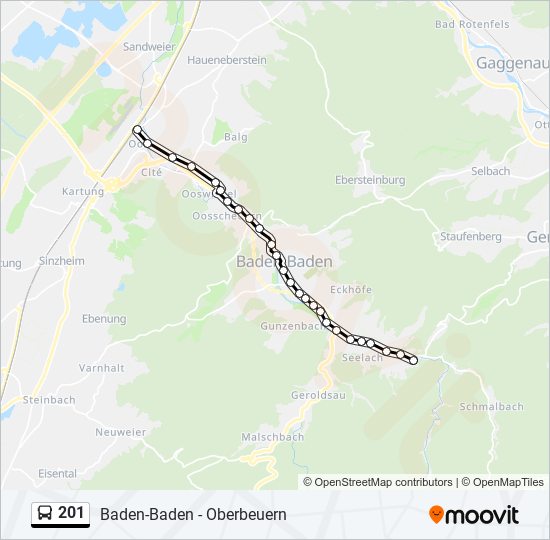 Buslinie 201 Karte