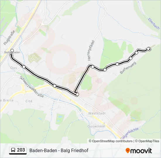 203 Bus Line Map