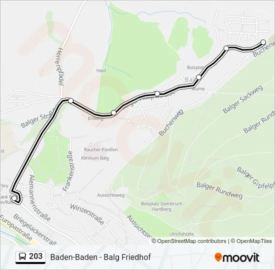 203 Bus Line Map