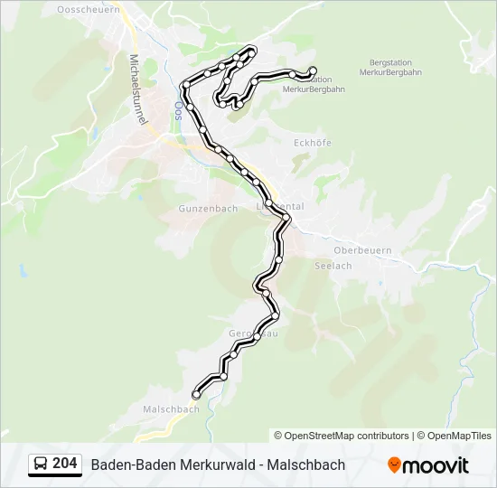 204 Bus Line Map