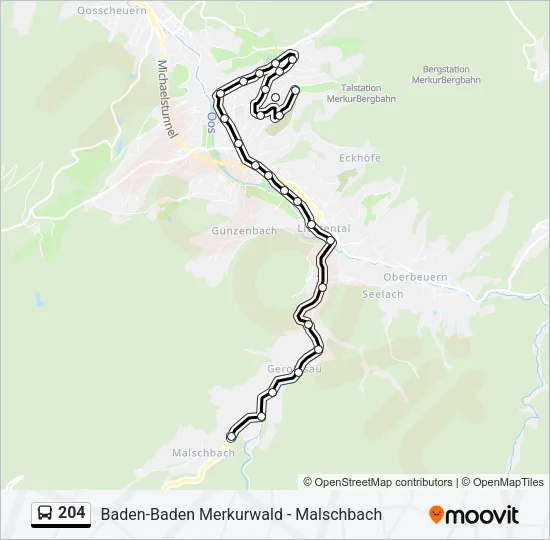 204 Bus Line Map