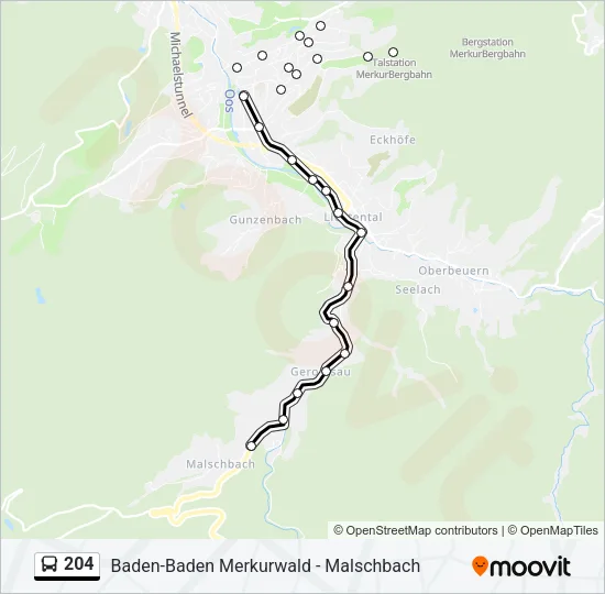 204 Bus Line Map