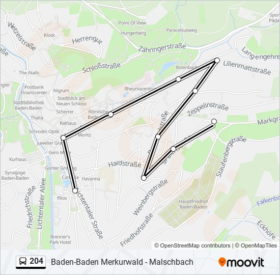 204 bus Line Map