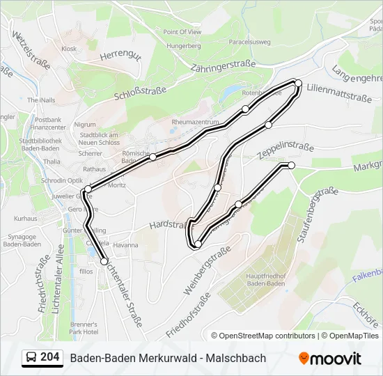 204 Bus Line Map