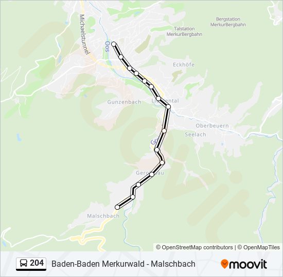 204 bus Line Map