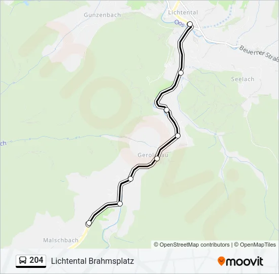 204 Bus Line Map