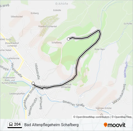 204 Bus Line Map