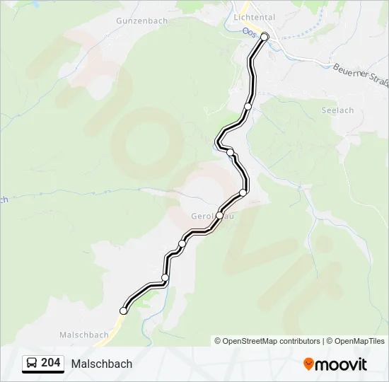 204 Bus Line Map