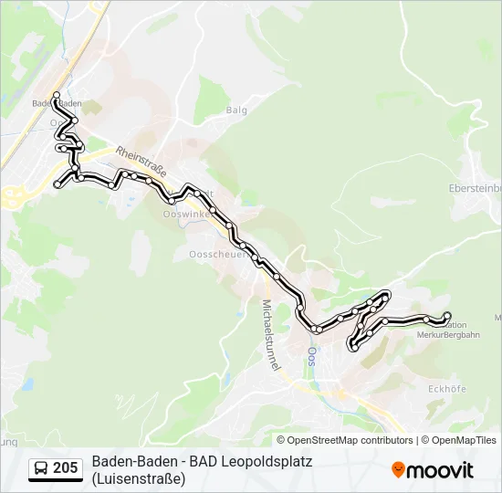205 Bus Line Map