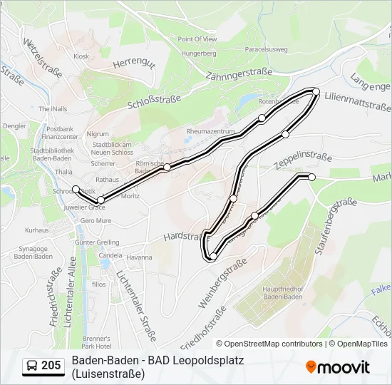 205 Bus Line Map