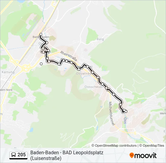 205 Bus Line Map