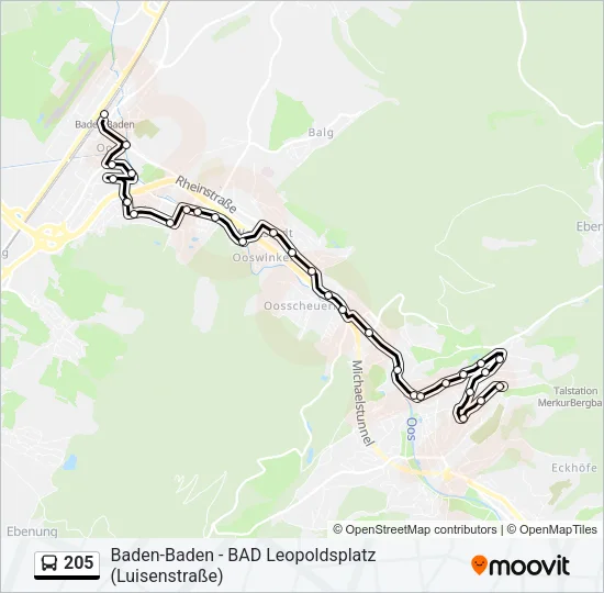 205 Bus Line Map