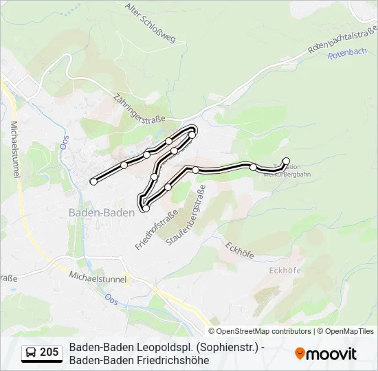 205 Bus Line Map