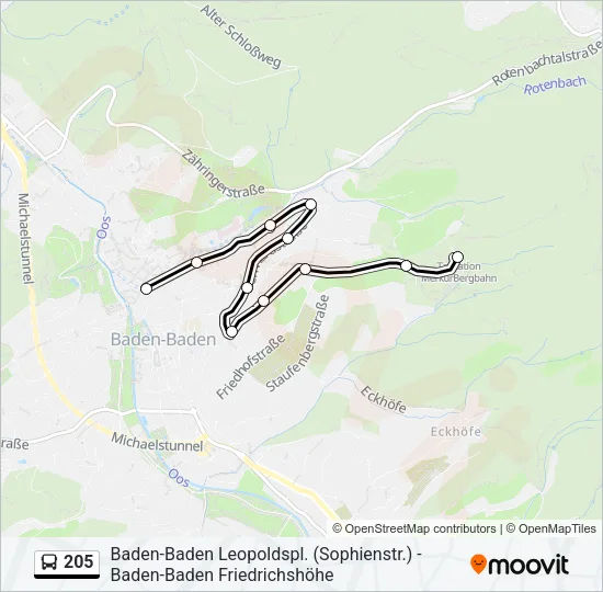 205 Bus Line Map
