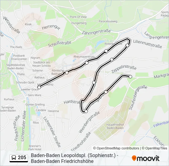 205 Bus Line Map
