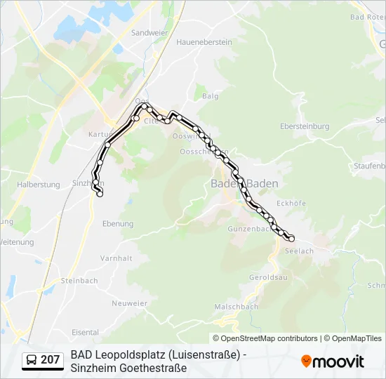 207 Bus Line Map