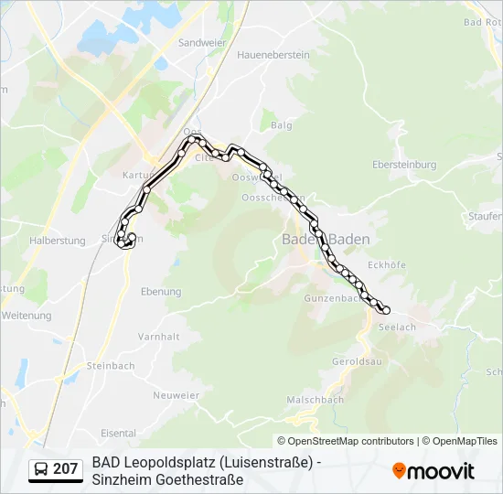 207 Bus Line Map