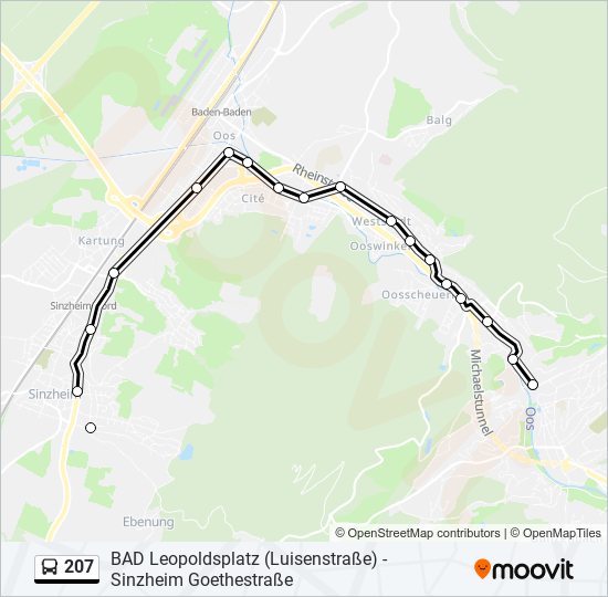 207 bus Line Map