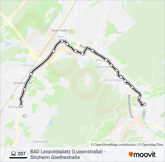 207 Bus Line Map