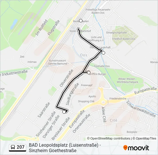 207 Bus Line Map