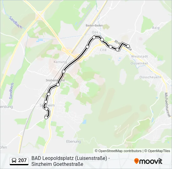 207 Bus Line Map