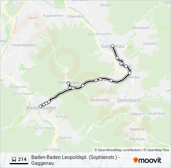214 Bus Line Map