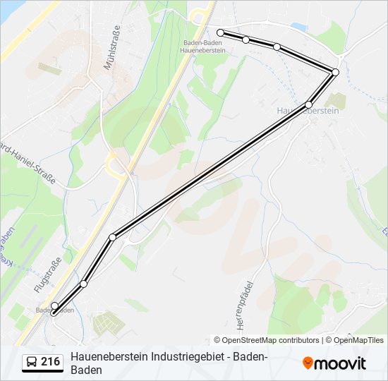 Buslinie 216 Karte