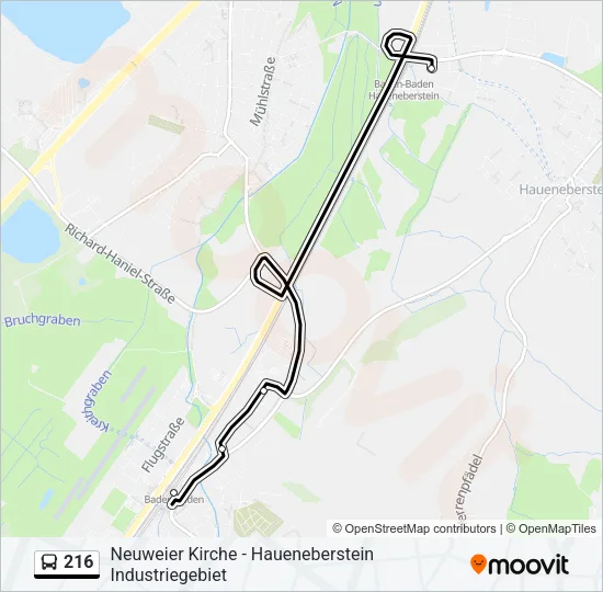 216 Bus Line Map