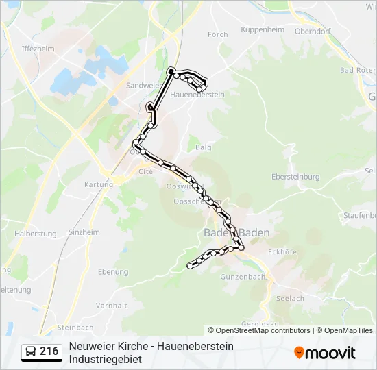 216 Bus Line Map
