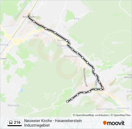 216 Bus Line Map