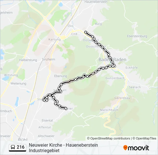 216 Bus Line Map