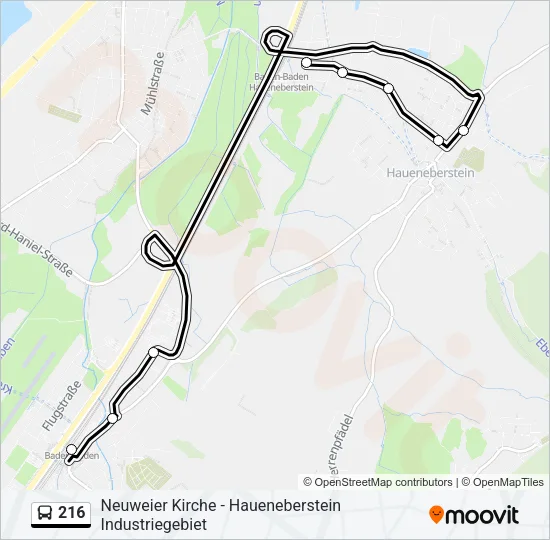216 Bus Line Map