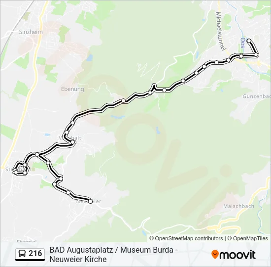 216 Bus Line Map