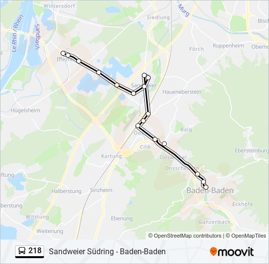 218 bus Line Map