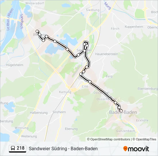 218 Bus Line Map