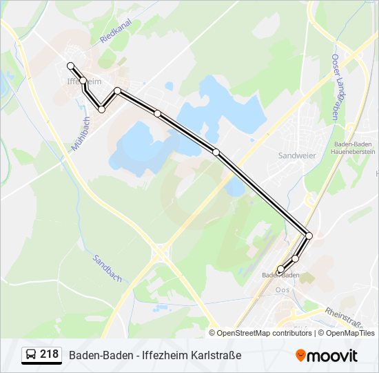 218 bus Line Map