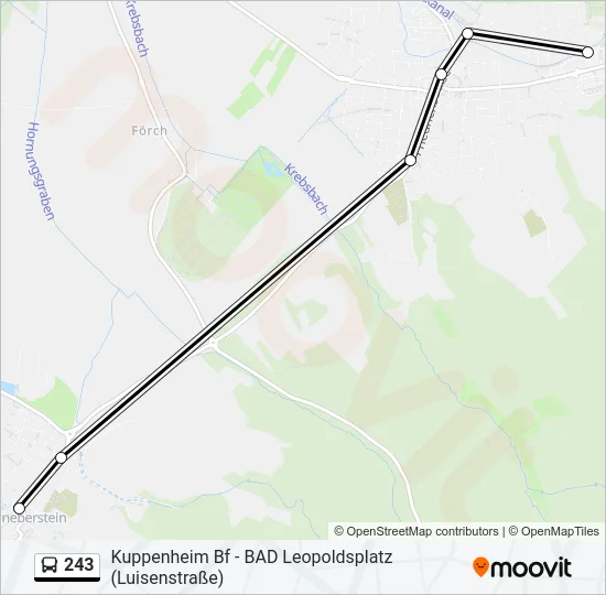 243 Bus Line Map