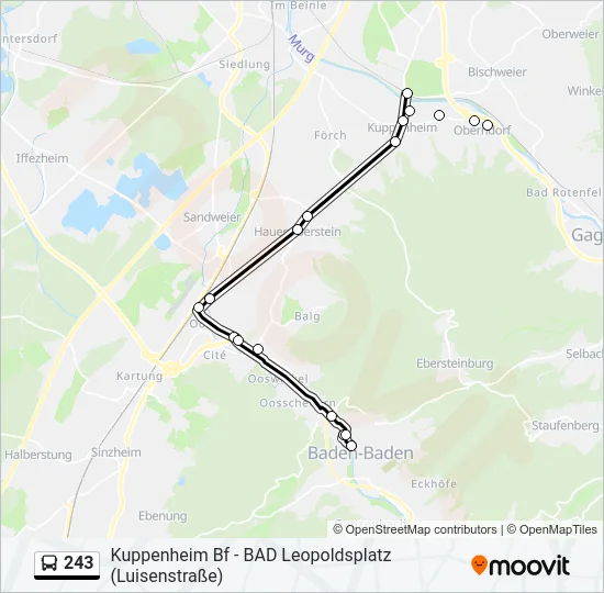 243 Bus Line Map