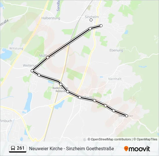 261 Bus Line Map