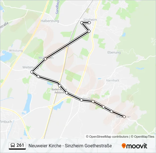 261 Bus Line Map