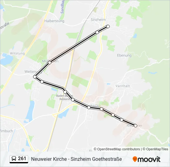 261 Bus Line Map