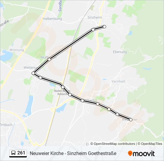 261 bus Line Map