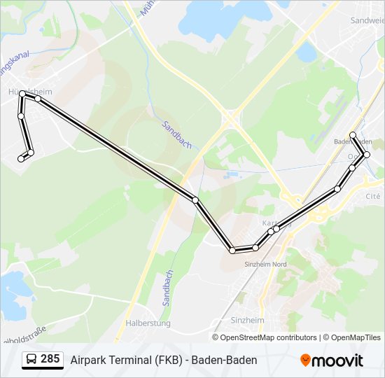 285 Bus Line Map