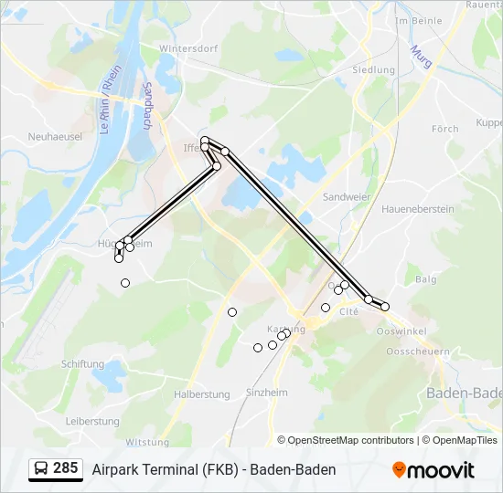 285 Bus Line Map