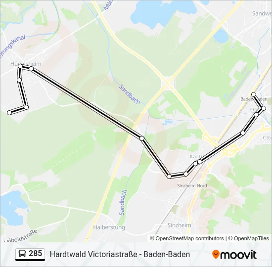 285 Bus Line Map