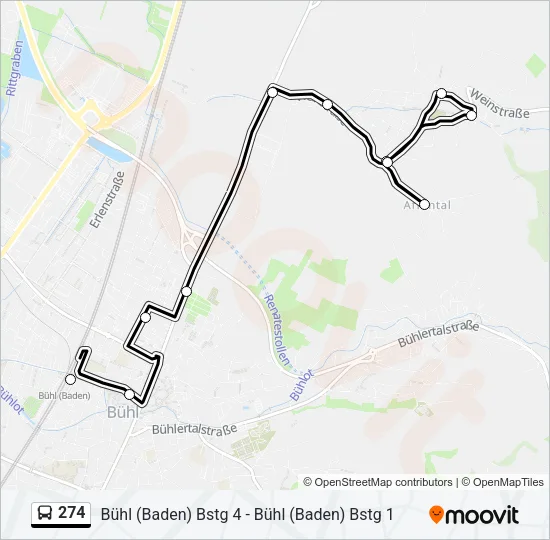 274 Bus Line Map