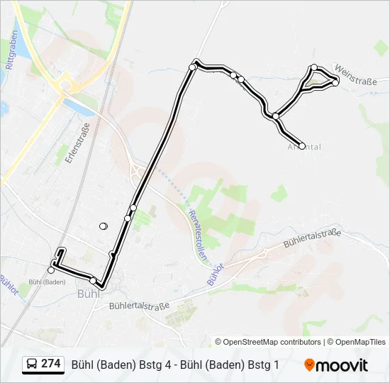 274 Bus Line Map