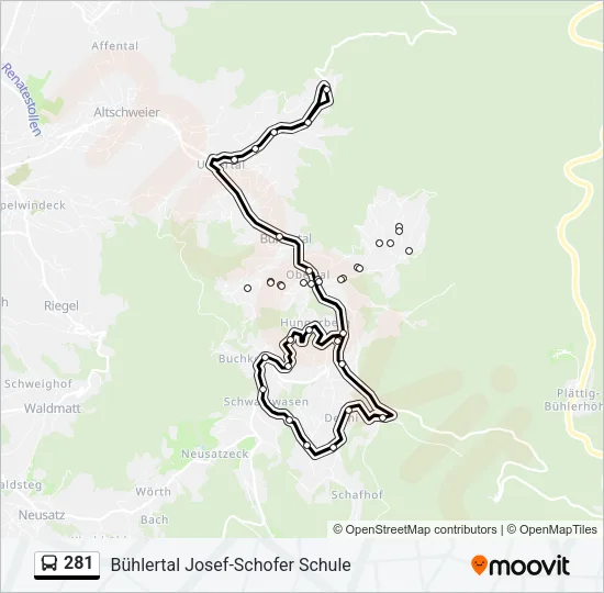 281 Bus Line Map