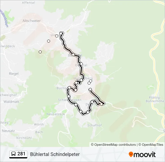 281 Bus Line Map