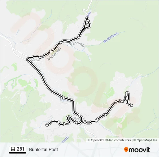281 Bus Line Map